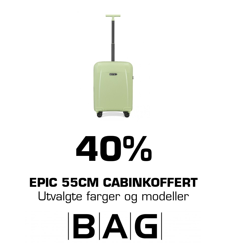 BAG: 40% Epic 55cm cabinkoffert Utvalgte farger og modeller