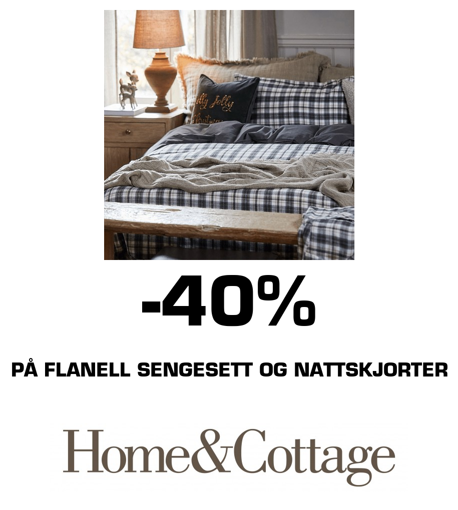 Home&Cottage: -40% på flanell sengesett og nattskjorter