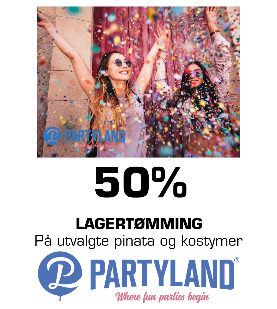 Partyland: 50% Lagertømming På utvalgte pinata og kostymer