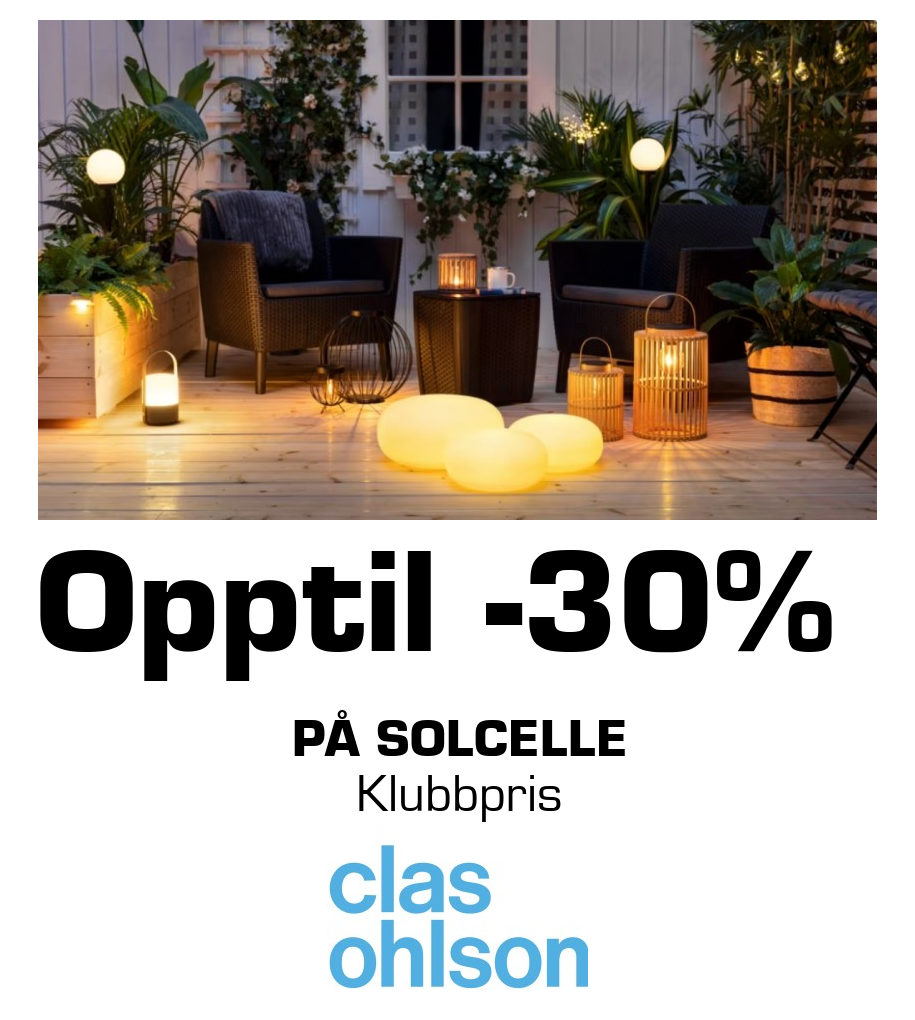 Clas Ohlson: Opptil -30% På Solcelle Klubbpris