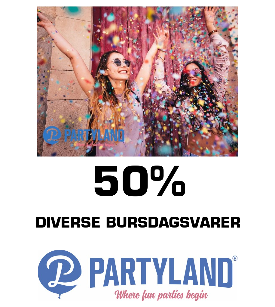 Partyland: 50% diverse bursdagsvarer