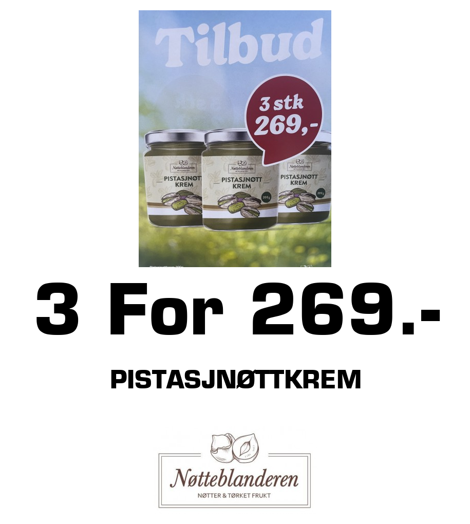 Nøtteblanderen: 3 For 269.- Pistasjnøttkrem