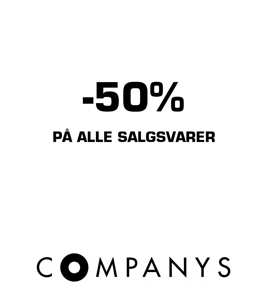 Companys: -50% på alle salgsvarer