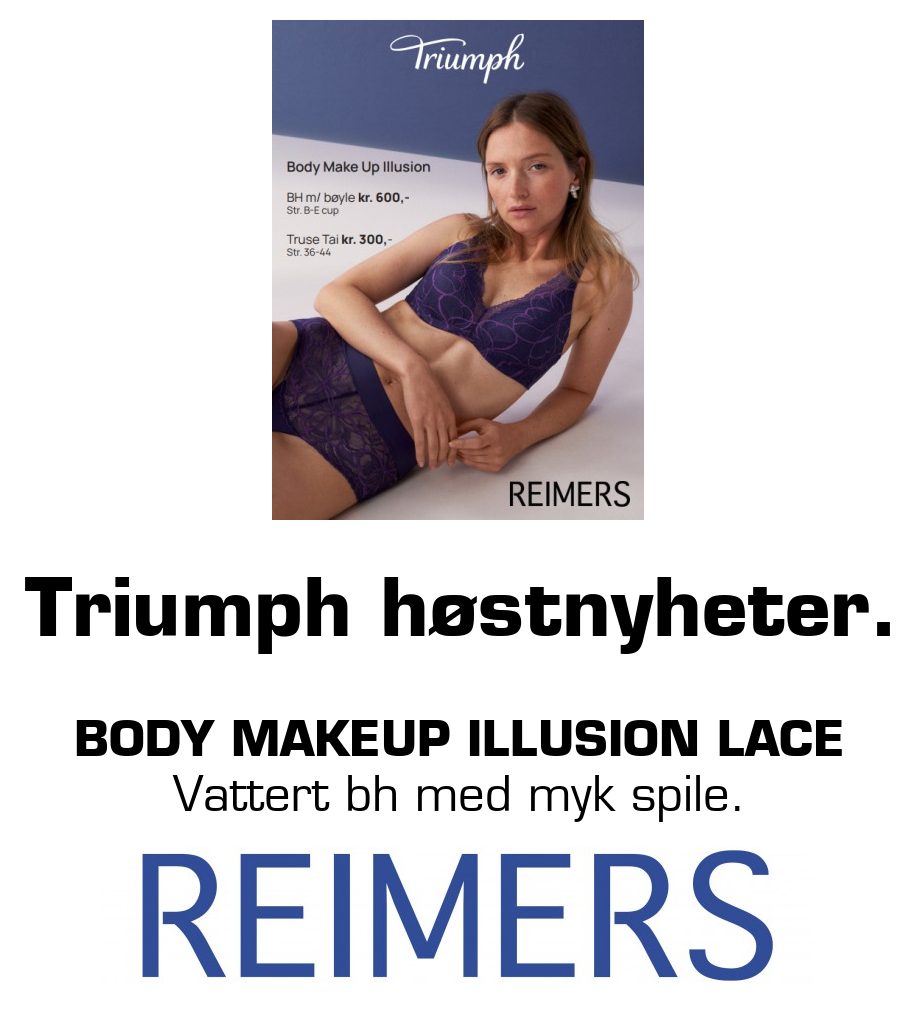 Reimers: Triumph høstnyheter. Body Makeup Illusion Lace Vattert bh med myk spile.