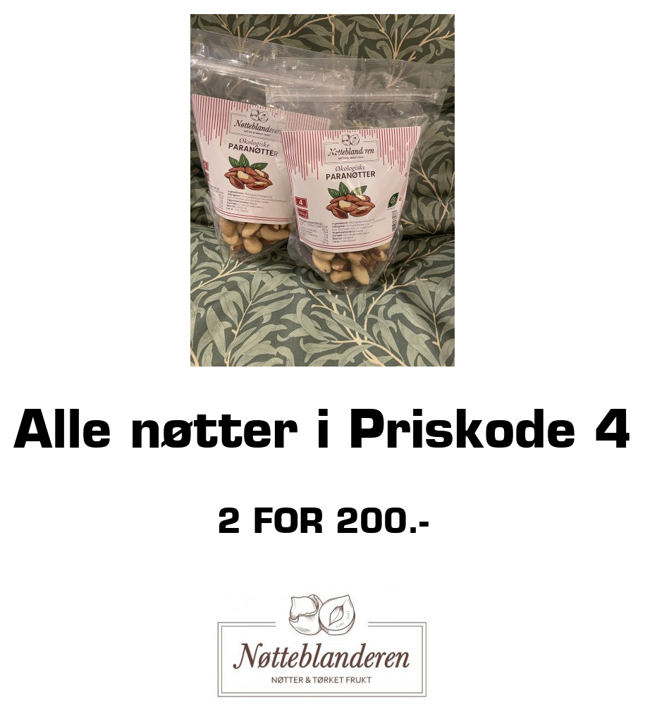 Nøtteblanderen: Alle nøtter i Priskode 4 2 For 200.-