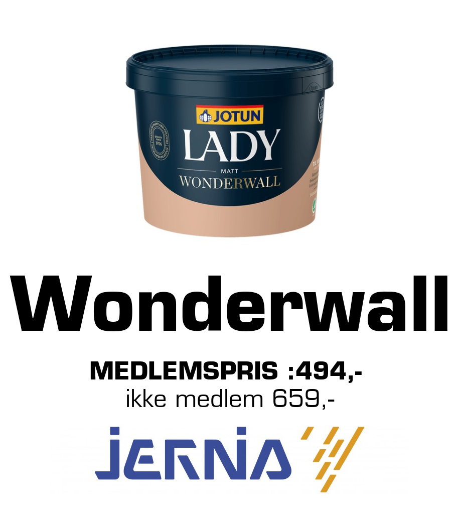 Jernia: Wonderwall Medlemspris :494,- ikke medlem 659,-
