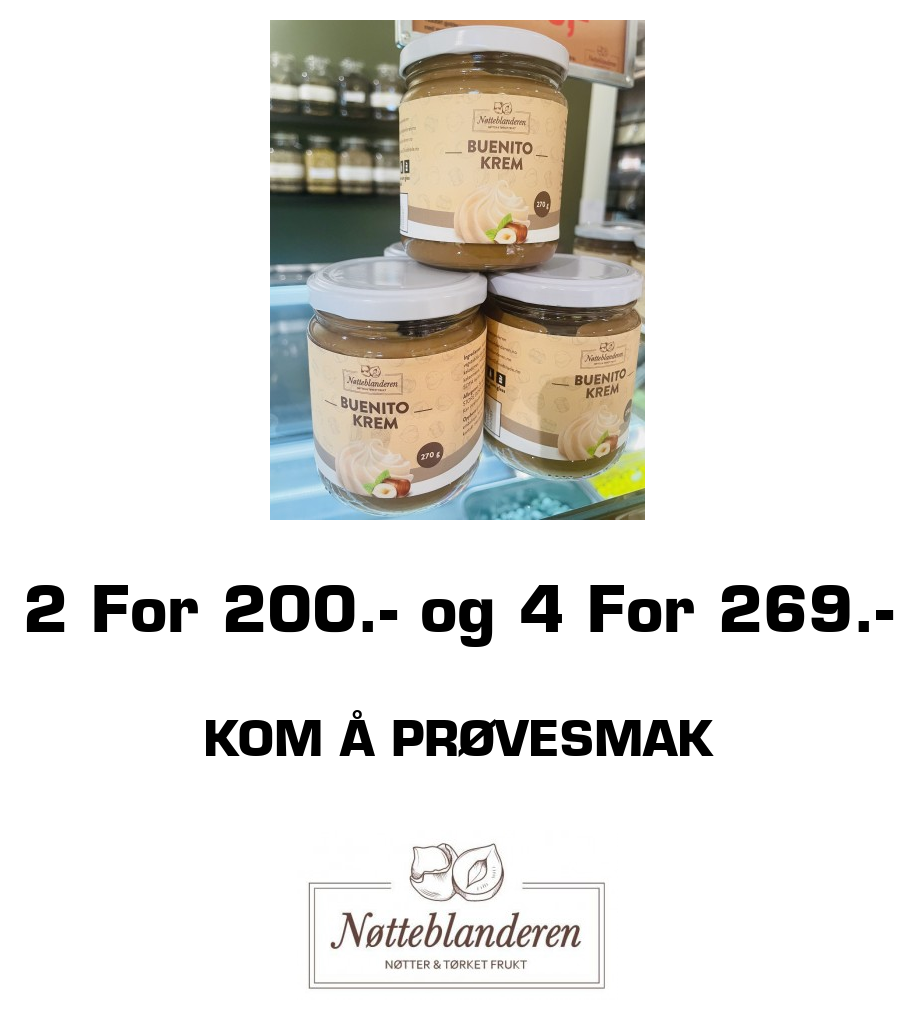 Nøtteblanderen: 2 For 200.- og 4 For 269.- Kom å prøvesmak