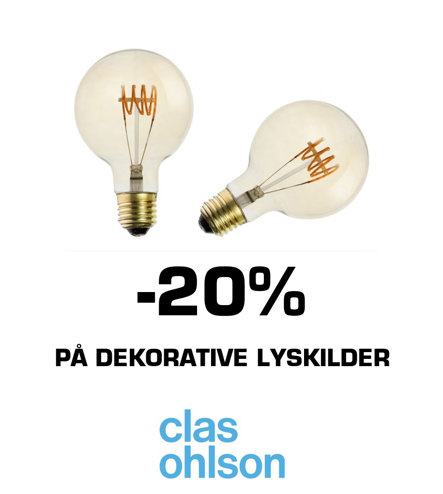 Clas Ohlson: -20% På dekorative lyskilder