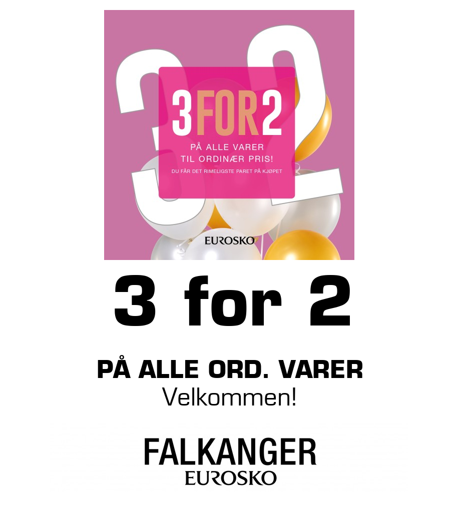 Falkanger Sko: 3 for 2 på alle ord. varer Velkommen!