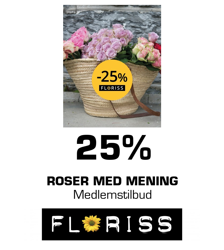 Floriss: 25% Roser med mening Medlemstilbud