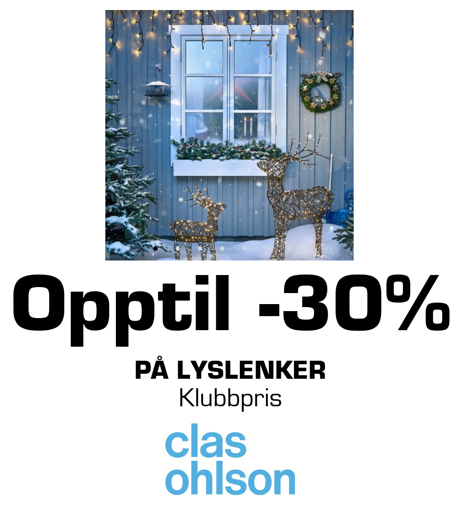Clas Ohlson: Opptil -30% På lyslenker Klubbpris