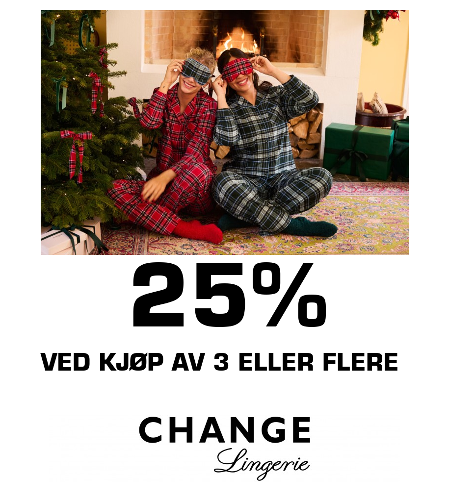 Change: 25% ved kjøp av 3 eller flere