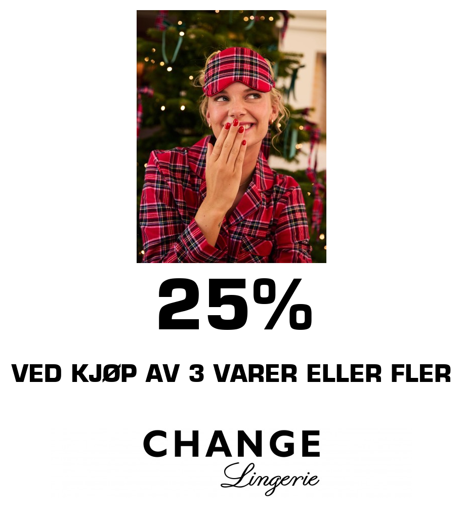 Change: 25% ved kjøp av 3 varer eller fler