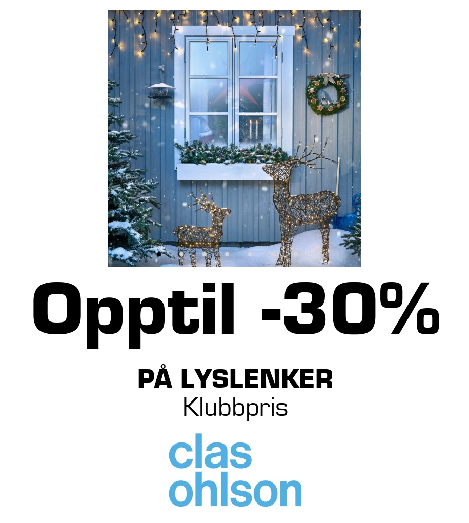Clas Ohlson: Opptil -30% På lyslenker Klubbpris