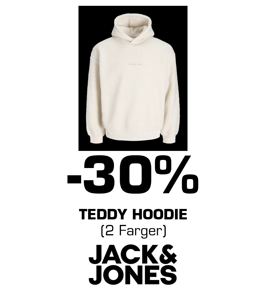 Jack & Jones Store: -30% Teddy Hoodie (2 Farger)