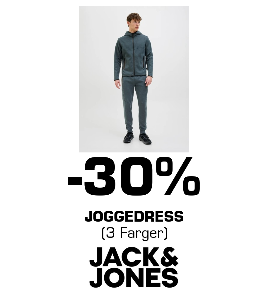 Jack & Jones Store: -30% Joggedress (3 Farger)