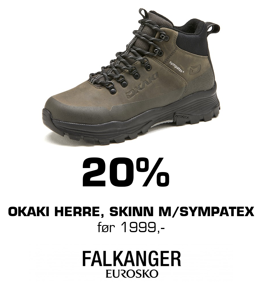 Falkanger Sko: 20% Okaki herre, skinn m/sympatex før 1999,-