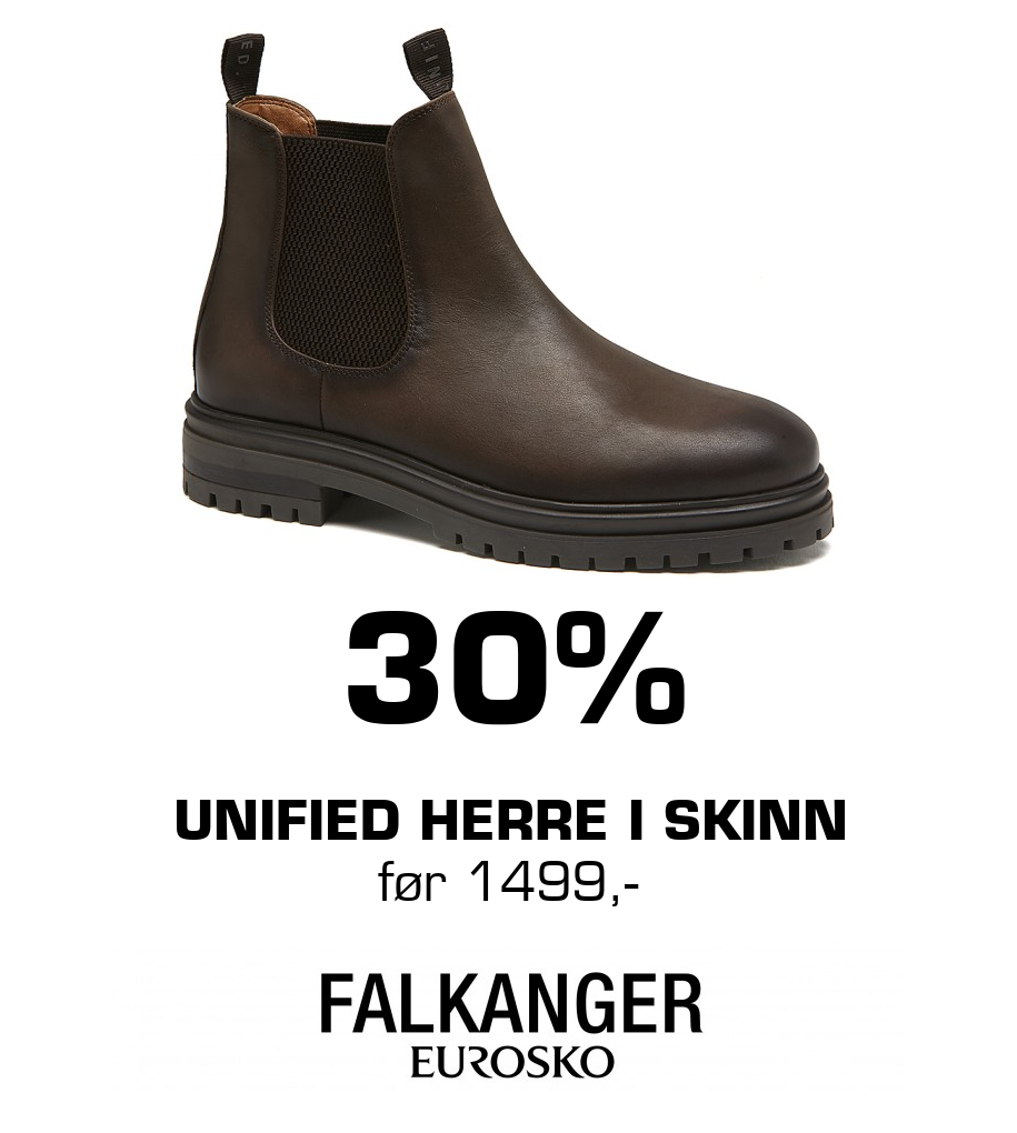 Falkanger Sko: 30% Unified herre i skinn før 1499,-
