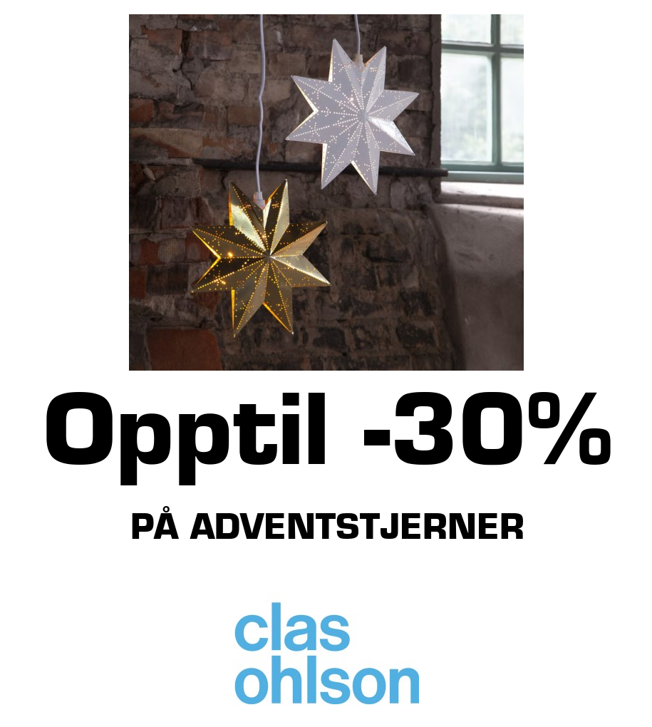 Clas Ohlson: Opptil -30% På adventstjerner