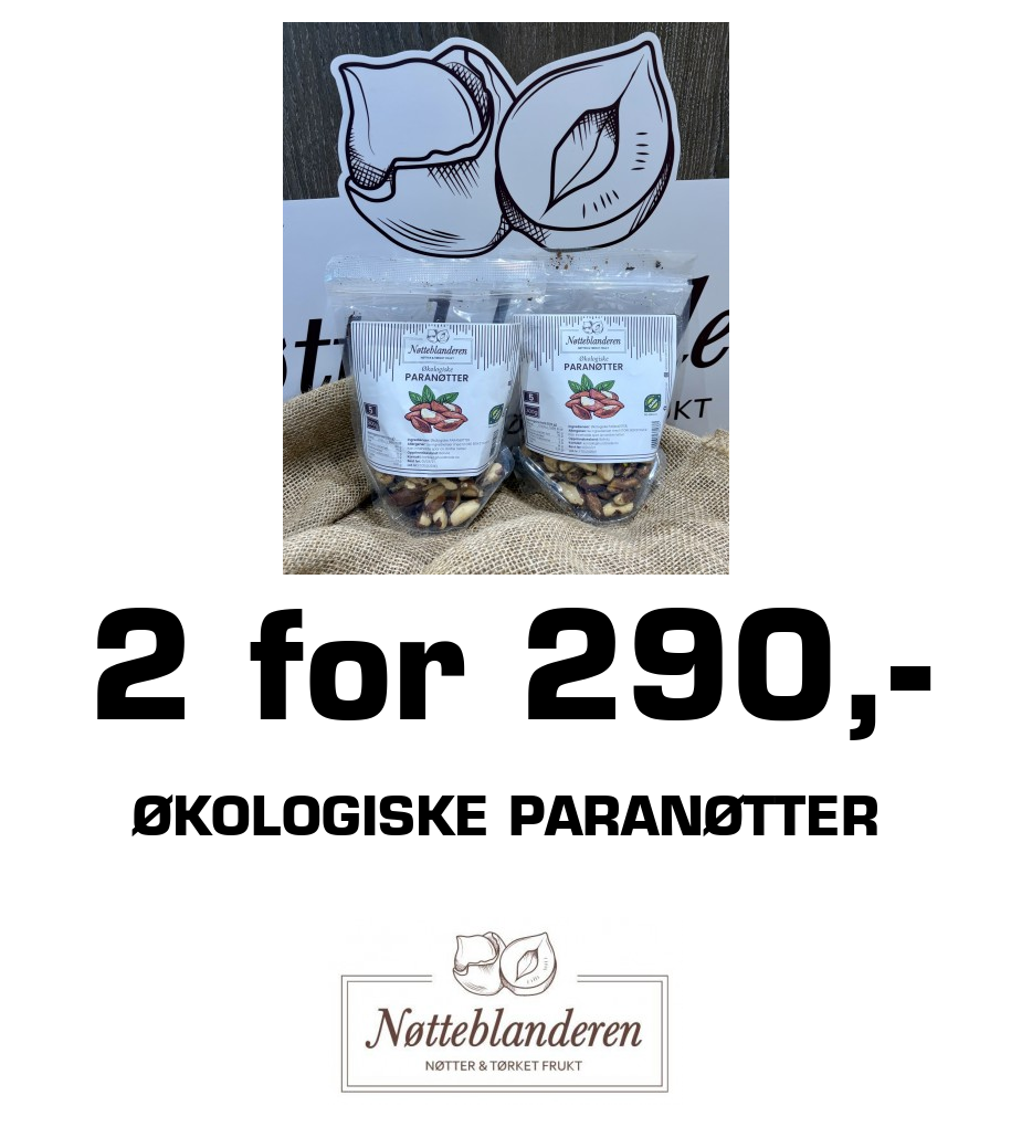 Nøtteblanderen: 2 for 290,- Økologiske Paranøtter