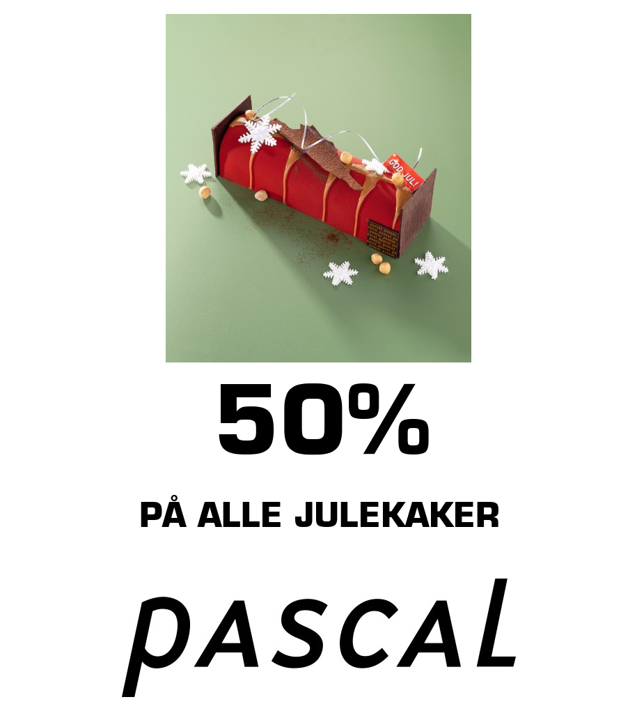 Pascal: 50% På alle julekaker