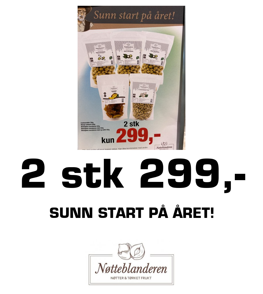 Nøtteblanderen: 2 stk 299,- Sunn start på året!