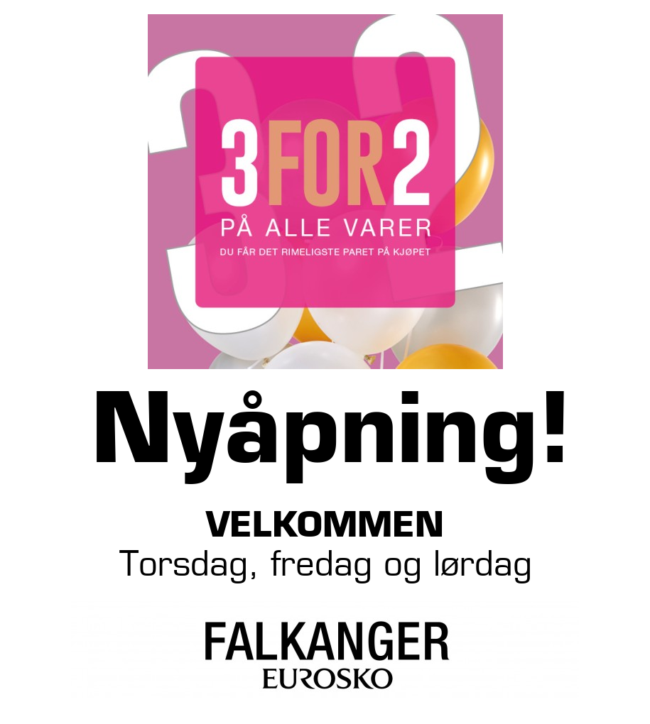 Falkanger Sko: Nyåpning! Velkommen Torsdag, fredag og lørdag