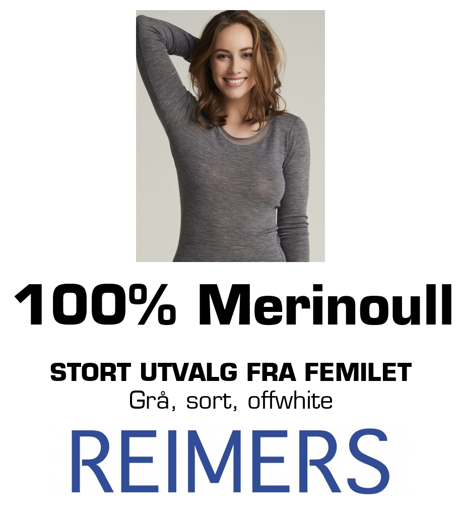 Reimers: 100% Merinoull Stort utvalg fra Femilet Grå, sort, offwhite