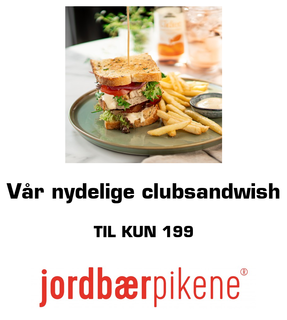 Jordbærpikene café og spiseri: Vår nydelige clubsandwish til kun 199