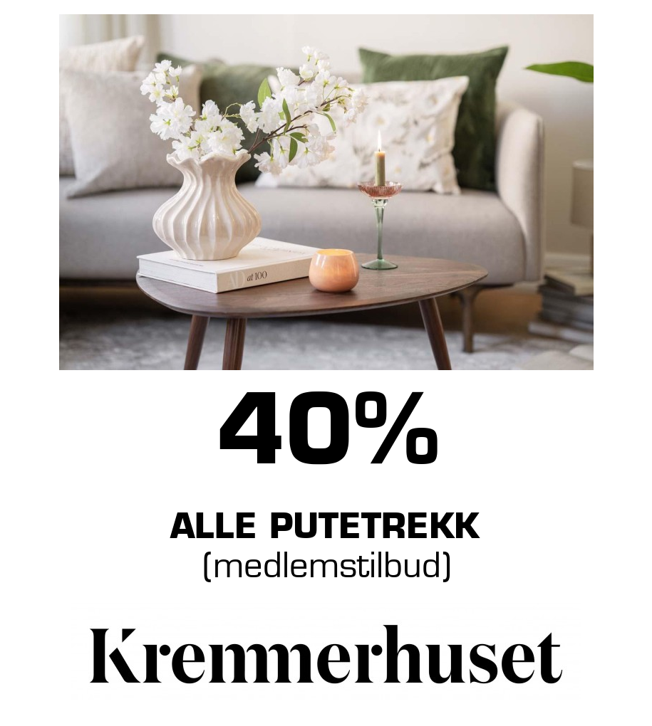 Kremmerhuset: 40% alle putetrekk (medlemstilbud)