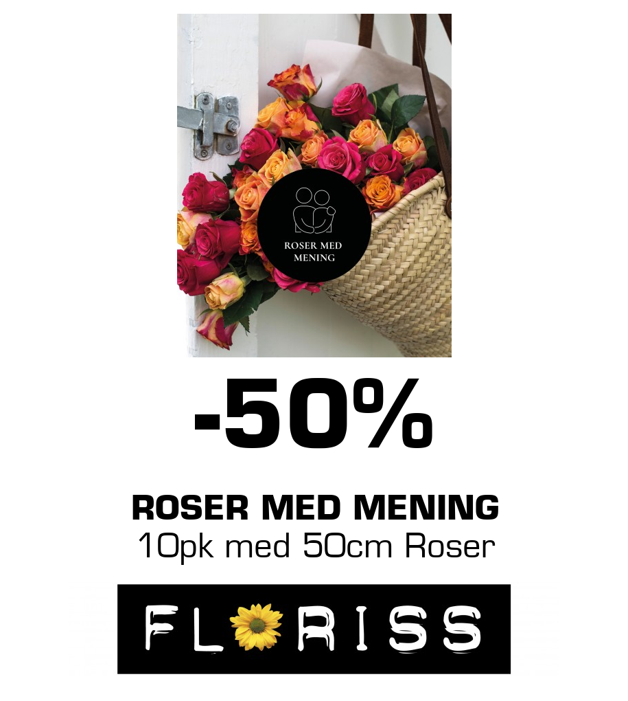 Floriss: -50% Roser med mening 10pk med 50cm Roser