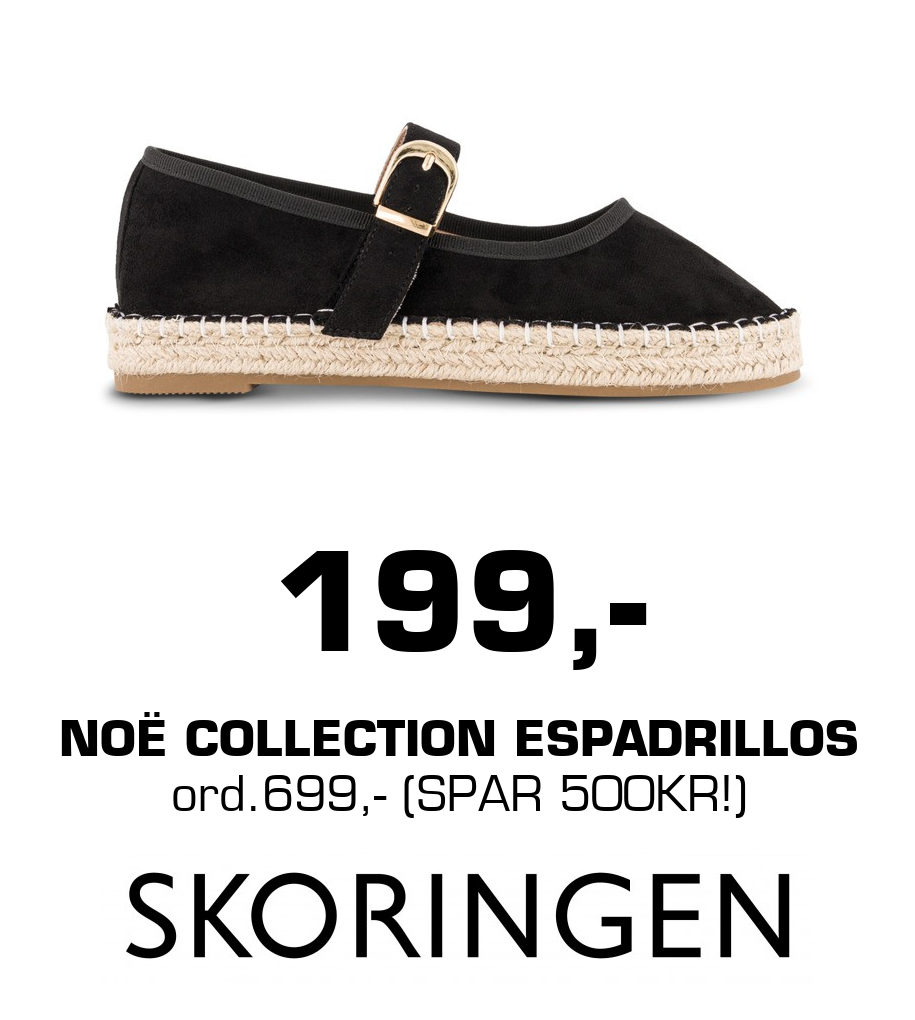 Skoringen: 199,- NOË Collection Espadrillos ord.699,- (SPAR 500KR!)