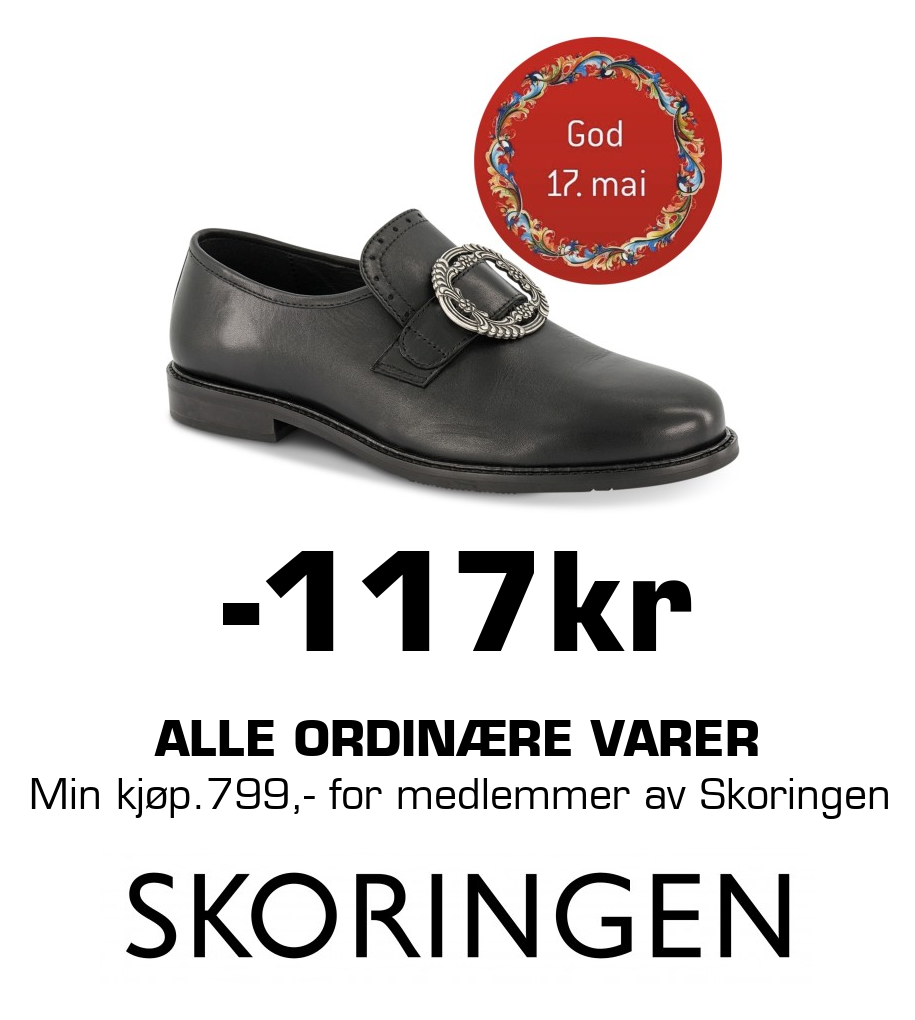 Skoringen: -117kr Alle ordinære varer Min kjøp.799,- for medlemmer av Skoringen