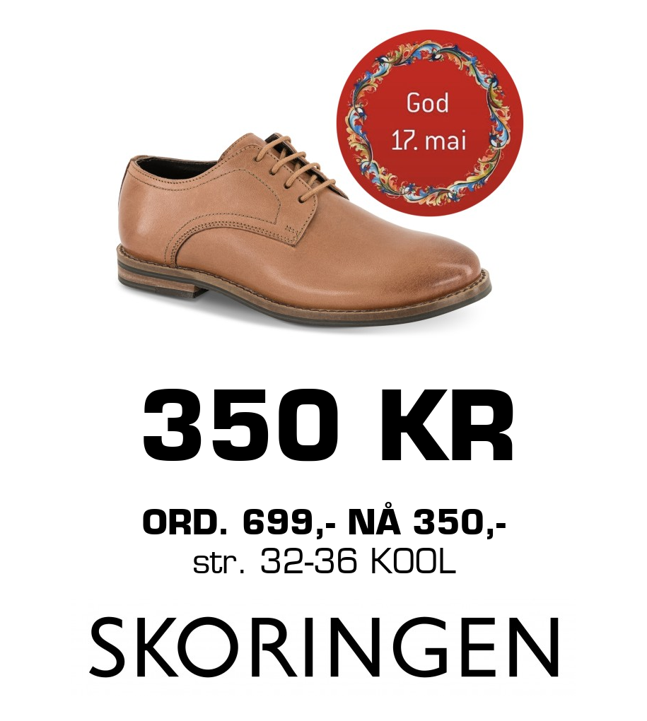 Skoringen: 350 KR Ord. 699,- NÅ 350,- str. 32-36 KOOL