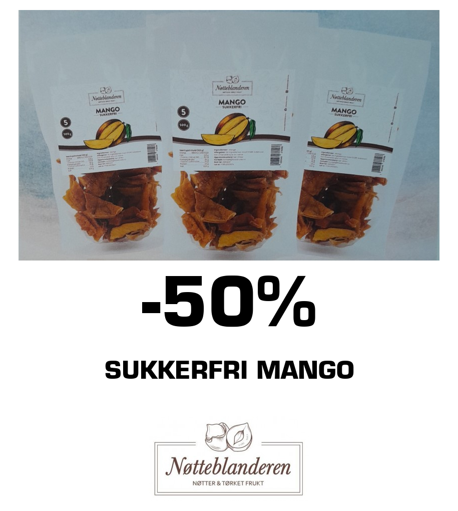 Nøtteblanderen: -50% Sukkerfri Mango