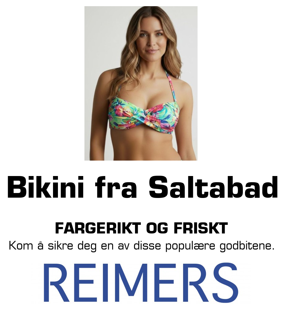 Reimers: Bikini fra Saltabad Fargerikt og friskt Kom å sikre deg en av disse populære godbitene.