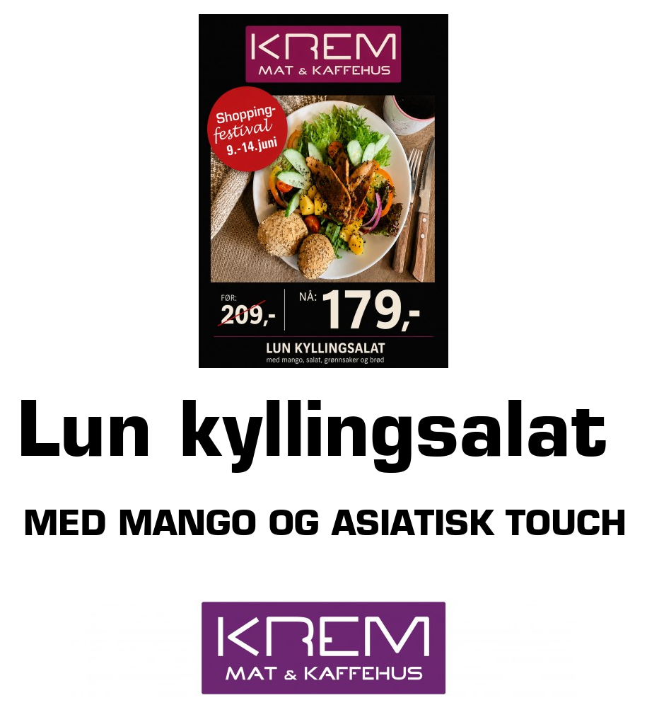 Krem Mat og Kaffehus: Lun kyllingsalat med mango og asiatisk touch