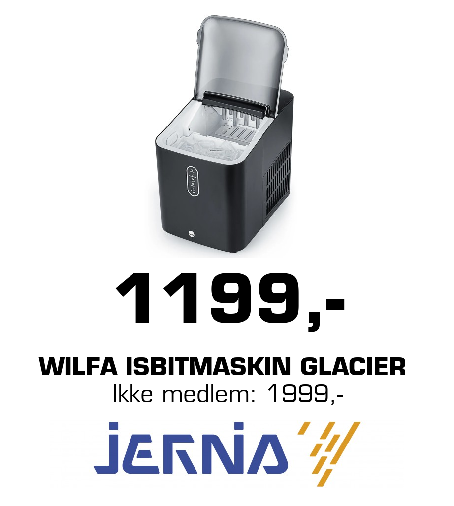Jernia: 1199,- Wilfa Isbitmaskin Glacier Ikke medlem: 1999,-