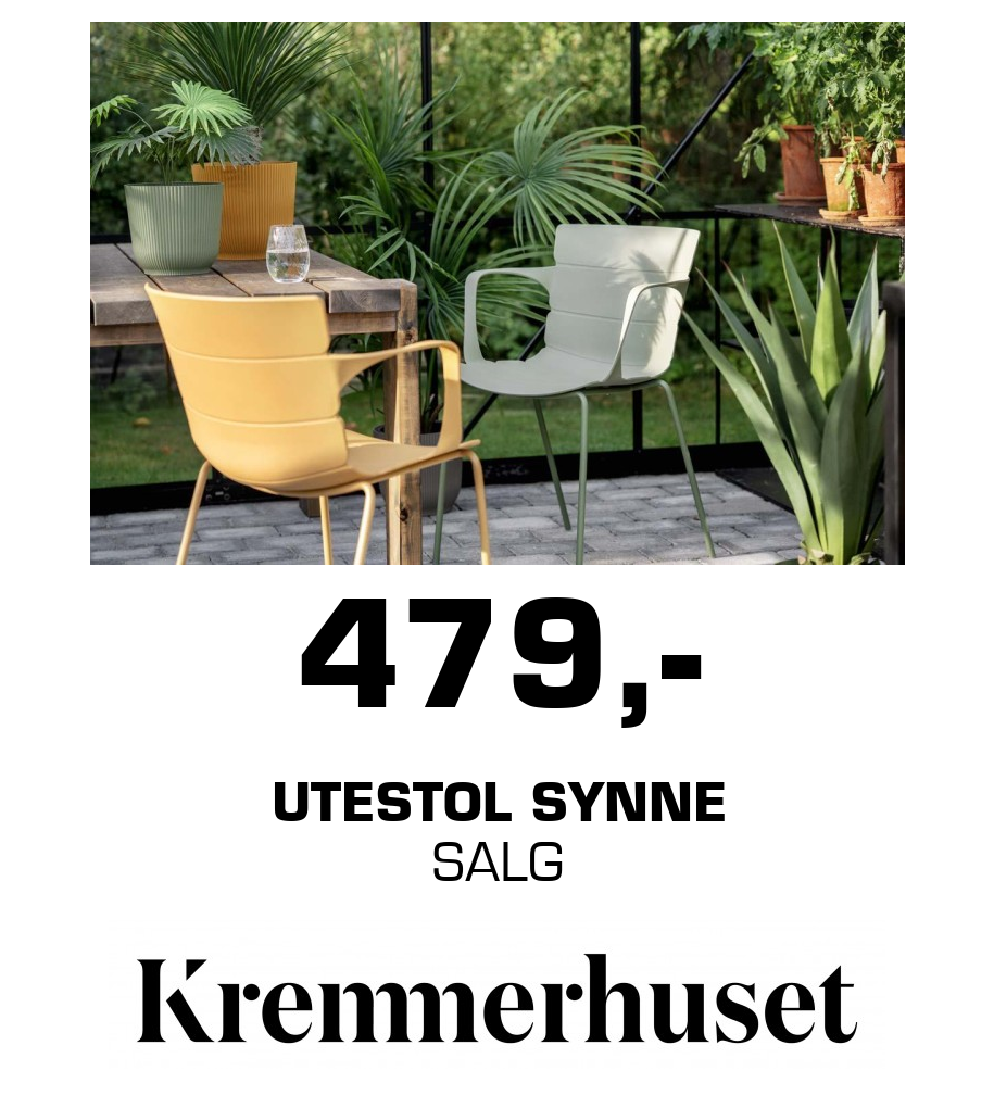 Kremmerhuset: 479,- Utestol Synne SALG