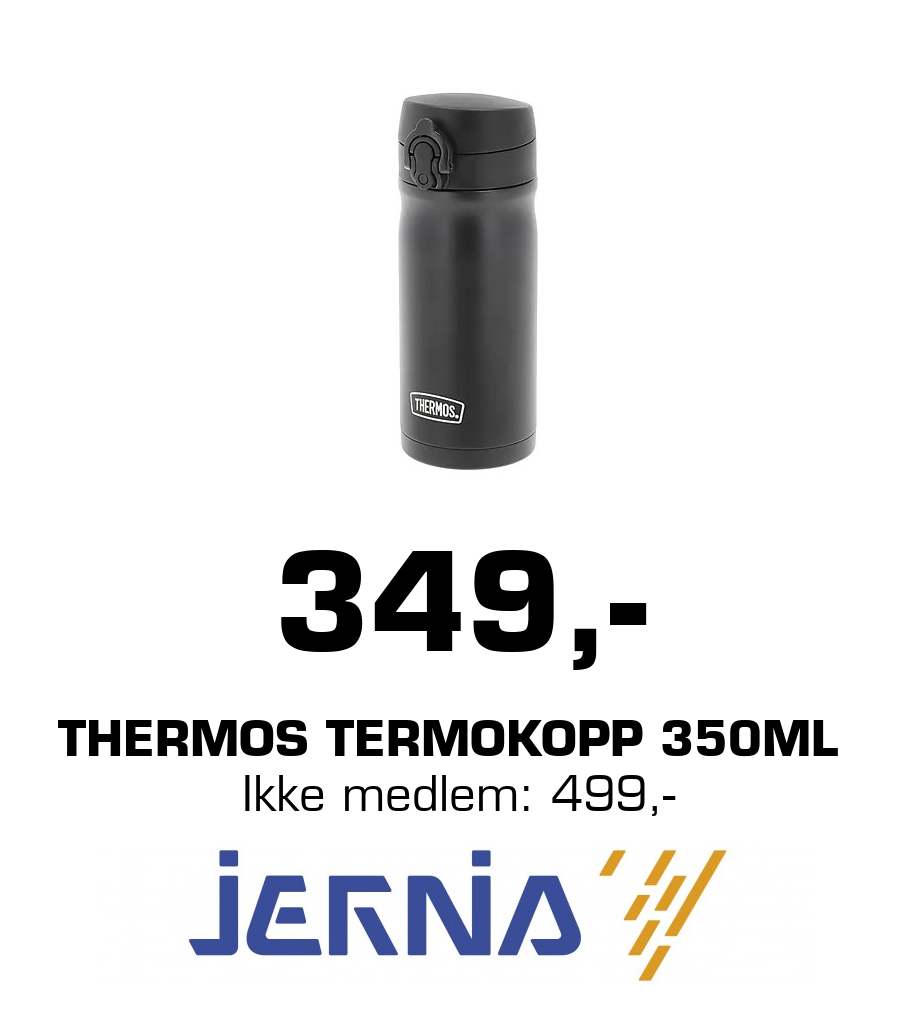 Jernia: 349,- Thermos Termokopp 350ml Ikke medlem: 499,-