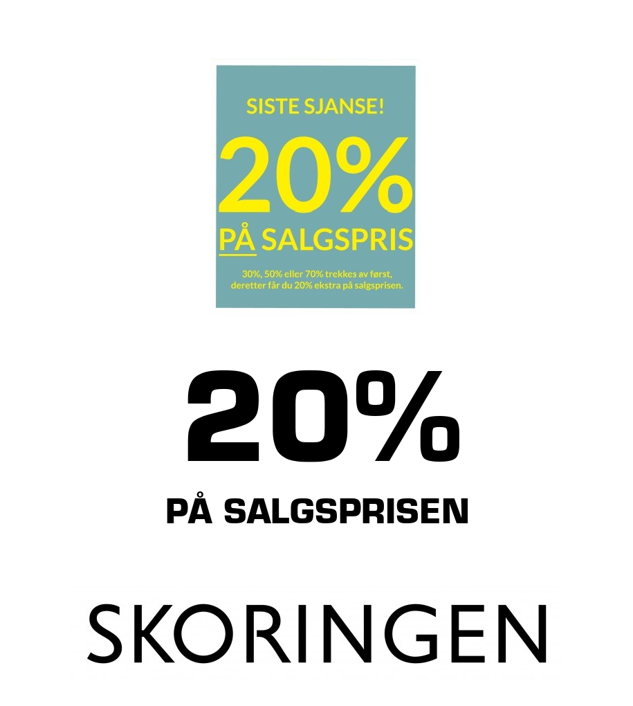 Skoringen: 20% PÅ SALGSPRISEN
