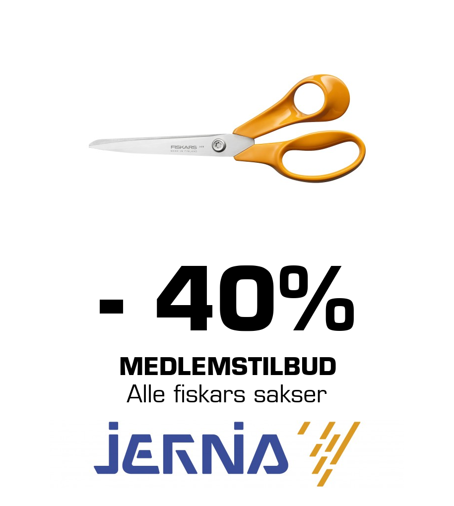 Jernia: - 40% Medlemstilbud Alle fiskars sakser