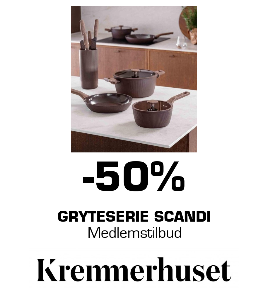Kremmerhuset: -50% Gryteserie Scandi Medlemstilbud