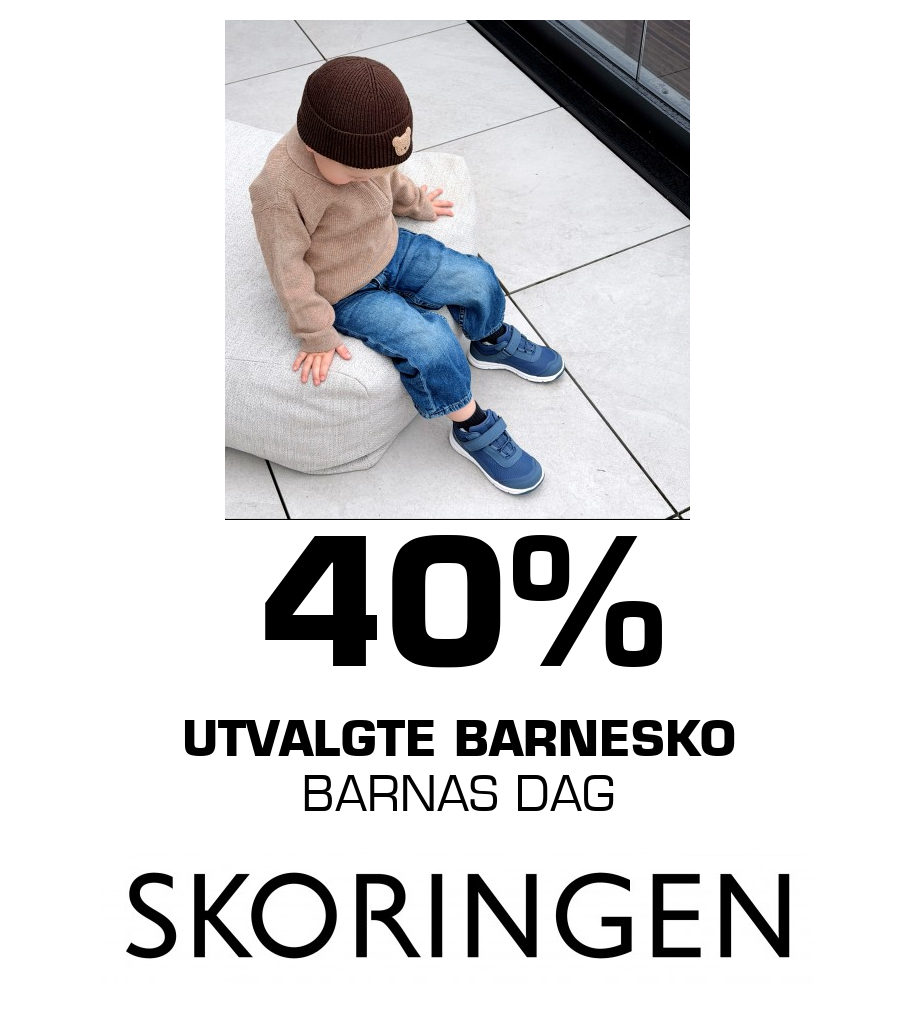 Skoringen: 40% Utvalgte barnesko BARNAS DAG