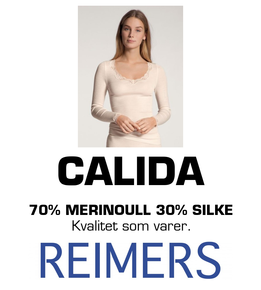 Reimers: CALIDA 70% Merinoull 30% Silke Kvalitet som varer.