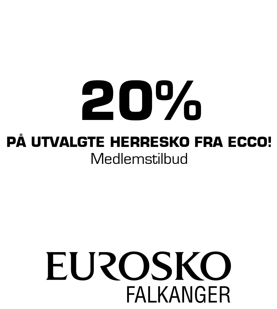 Falkanger Sko: 20% på utvalgte herresko fra ECCO! Medlemstilbud