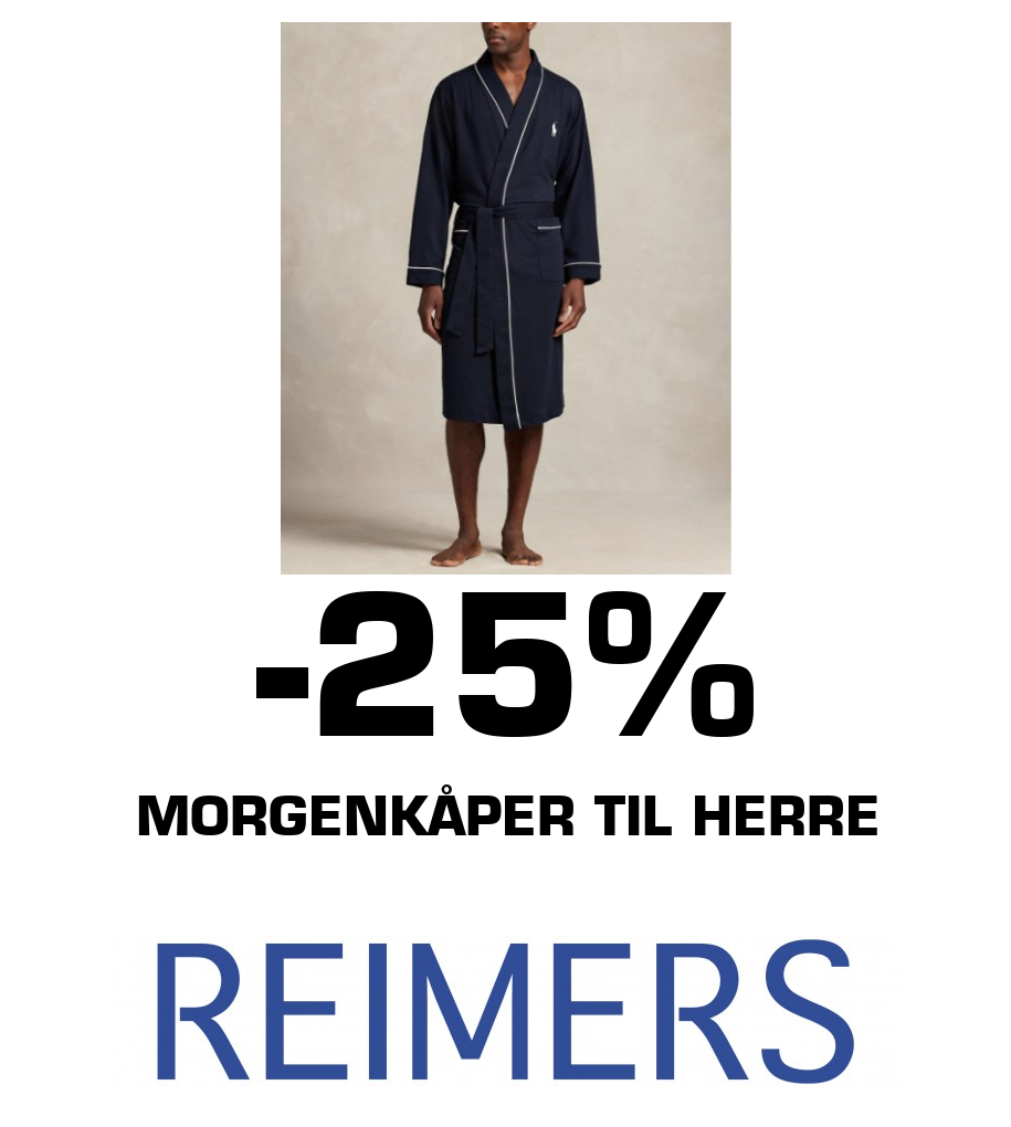 Reimers: -25% Morgenkåper til herre