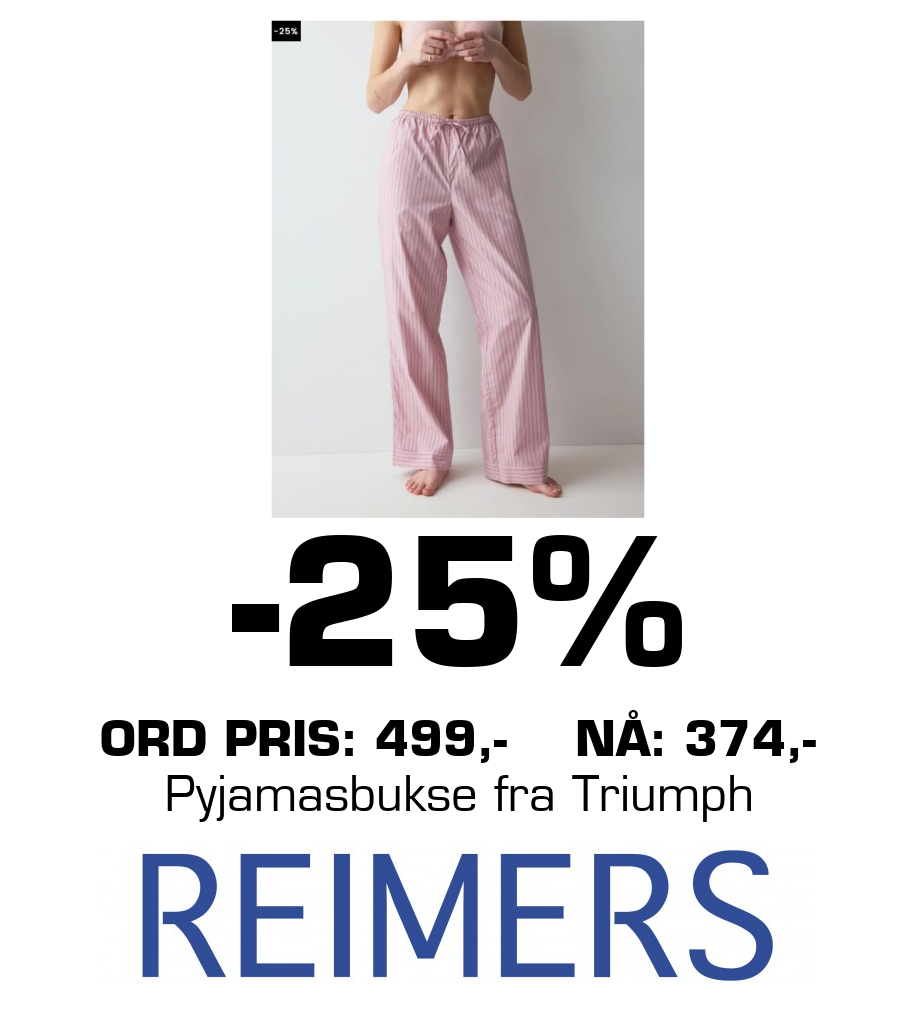 Reimers: -25% Ord pris: 499,-    Nå: 374,- Pyjamasbukse fra Triumph